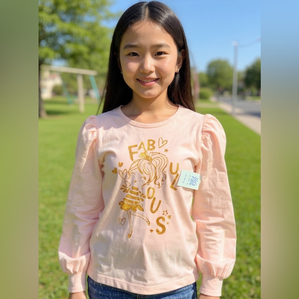 NEW! Justice W/Tags Long Sleeve Fabulous Girls Size 5 365 Kids